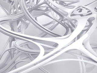White abstract background lines curves - ambient occlusion free wallpaper