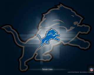 Detroit lions logo dark background - free sports wallpaper
