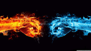 Fire ice black background colored - abstract illusionism free wallpaper