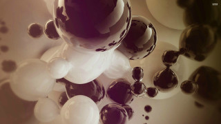 Balloons bubbles floating tabletop white - ambient occlusion free wallpaper