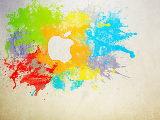 Colorful apple paint splatter abstract - a splash of paint free wallpaper