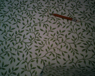 Knife red handle leafy bed - movement free wallpaper