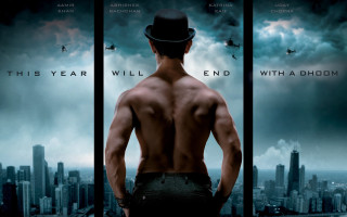 Man hat city skyline sky - poster art free wallpaper for desktop