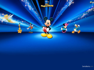 Mickey mouse wallpaper characters blue 3 - many different character free wallpaper