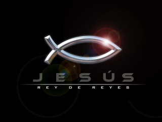 Fish cross jesus silver letters - a fish free wallpaper