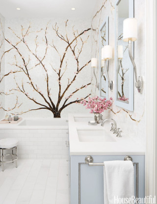 Bathroom tree wallpaper sink mirror - cloisonnism free wallpaper for mobile