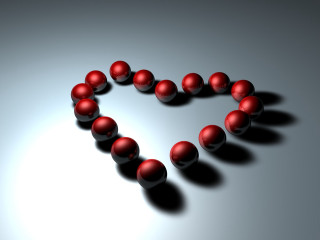 Heart balls gray background shadow - ball free wallpaper