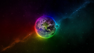 Colorful earth space stars rainbow 3 - space free wallpaper for desktop