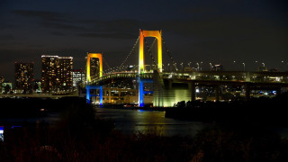 Bridge night city river lights - aya goda free wallpaper for desktop