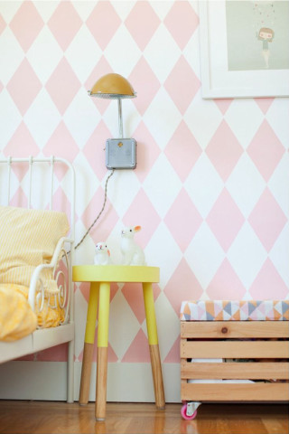 Small table lamp bed wallpapered - top of it next free wallpaper for mobile