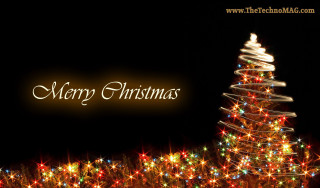 Christmas tree lights merry message 3 - merry christmas free wallpaper
