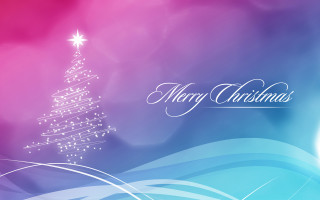 Christmas tree star blue pink - naive free wallpaper