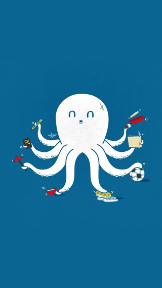 Octopus soccer ball blue background - an octopus free wallpaper