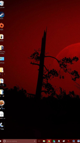 Red sunset tree red moon - clark voorhees free wallpaper for mobile