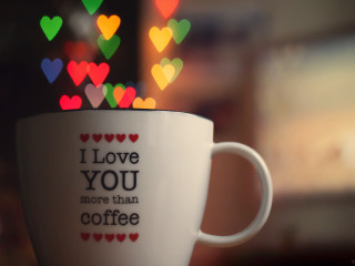 Coffee heart love english blurry - side and the words free wallpaper for desktop