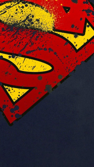 Superman logo blue background yellow 7 - splatter free wallpaper