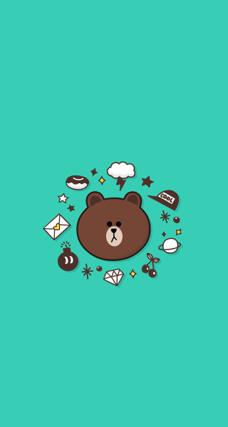 Bear icons green blue backgrounds - a bear free wallpaper for mobile