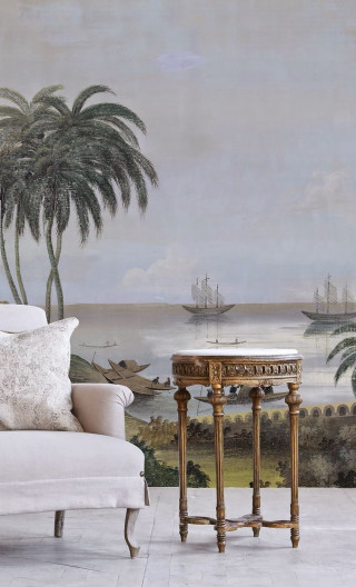Couch table painting tropical scene - tropical free wallpaper