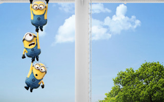 Minions hanging pole trees background 3 - 4 k hd wallpaper free wallpaper