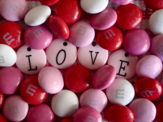 Candy pile love letters colorful - letter free wallpaper