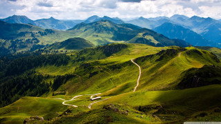 Winding road green mountains clouds 4 - edi rama free wallpaper