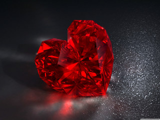 Red heart diamond black background 2 - free hearts wallpaper
