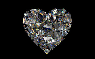 Heart shaped diamond black background 2 - diamond free wallpaper for desktop