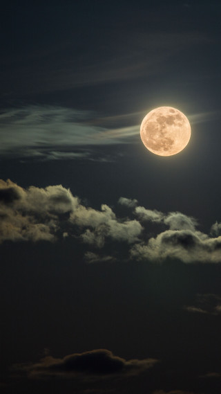 Full moon clouds plane dark - a dark sky free wallpaper for mobile