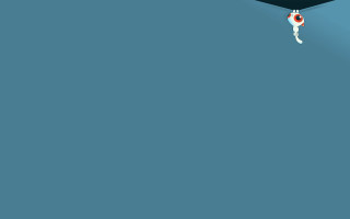 Upside down parachute ledge person - down free wallpaper