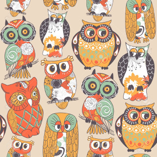 Owls sitting beige background orange - a beige background free wallpaper