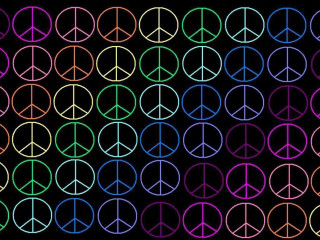 Peace signs colorful black background - pastell free wallpaper for desktop
