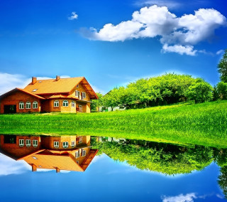 House reflection pond landscape magic - a house free wallpaper for tablet