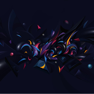 Colorful abstract design dark background 2 - elizabeth murray free wallpaper for tablet