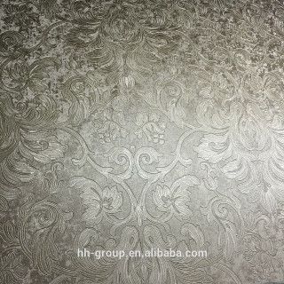 Metallic floral wallpaper white silver - a black border free wallpaper for tablet