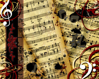Music sheet musical notes red - a sheet of music free wallpaper