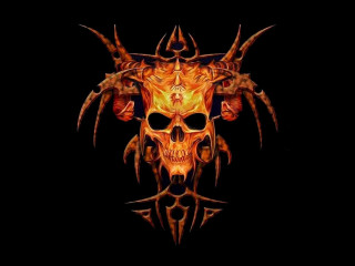 Skull horns wings dark background - the dark background free wallpaper for desktop