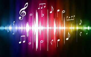 Colorful music wave rainbow notes - a rainbow background free wallpaper for desktop