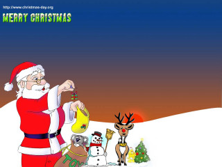 Santa claus reindeers snow gifts - ernest william christmas free wallpaper for desktop