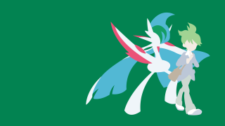 Cartoon character green background blue 2 - orphism free wallpaper for desktop