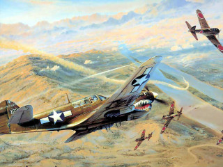 Fighter plane mountain range background - over a mountain range free wallpaper