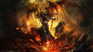 Demonic demon horns fire forest - demonic free wallpaper