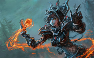 Fantasy character fireball glowing orb - a fire ball free wallpaper