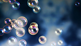 Bubbles floating blue background blurry - a bunch of bubbles free wallpaper