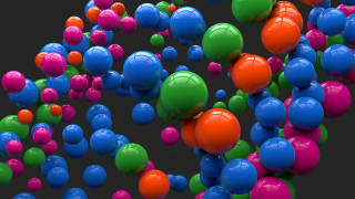 Colorful balls floating black background - colorful ball free wallpaper
