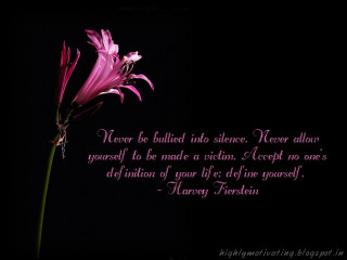 Pink flower quote never bullied - alone free wallpaper