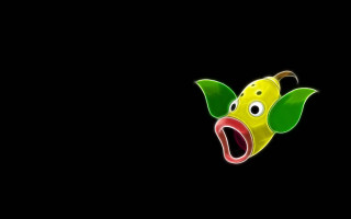 Yellow fish green leaf mouth - its head free wallpaper for desktop
