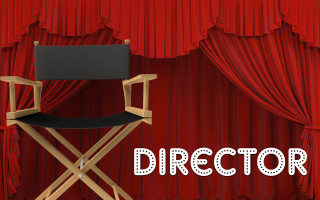 Director chair red curtain black - donald sherwood free wallpaper