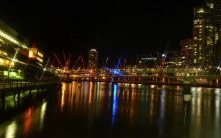 City skyline river bridge night 15 - dynamic free wallpaper for desktop