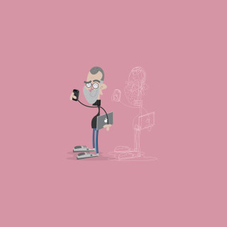 Man robot cellphone pink background - diego gisbert llorens free wallpaper for tablet