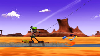 Cartoon character surfboard desert sky - cliff childs free wallpaper